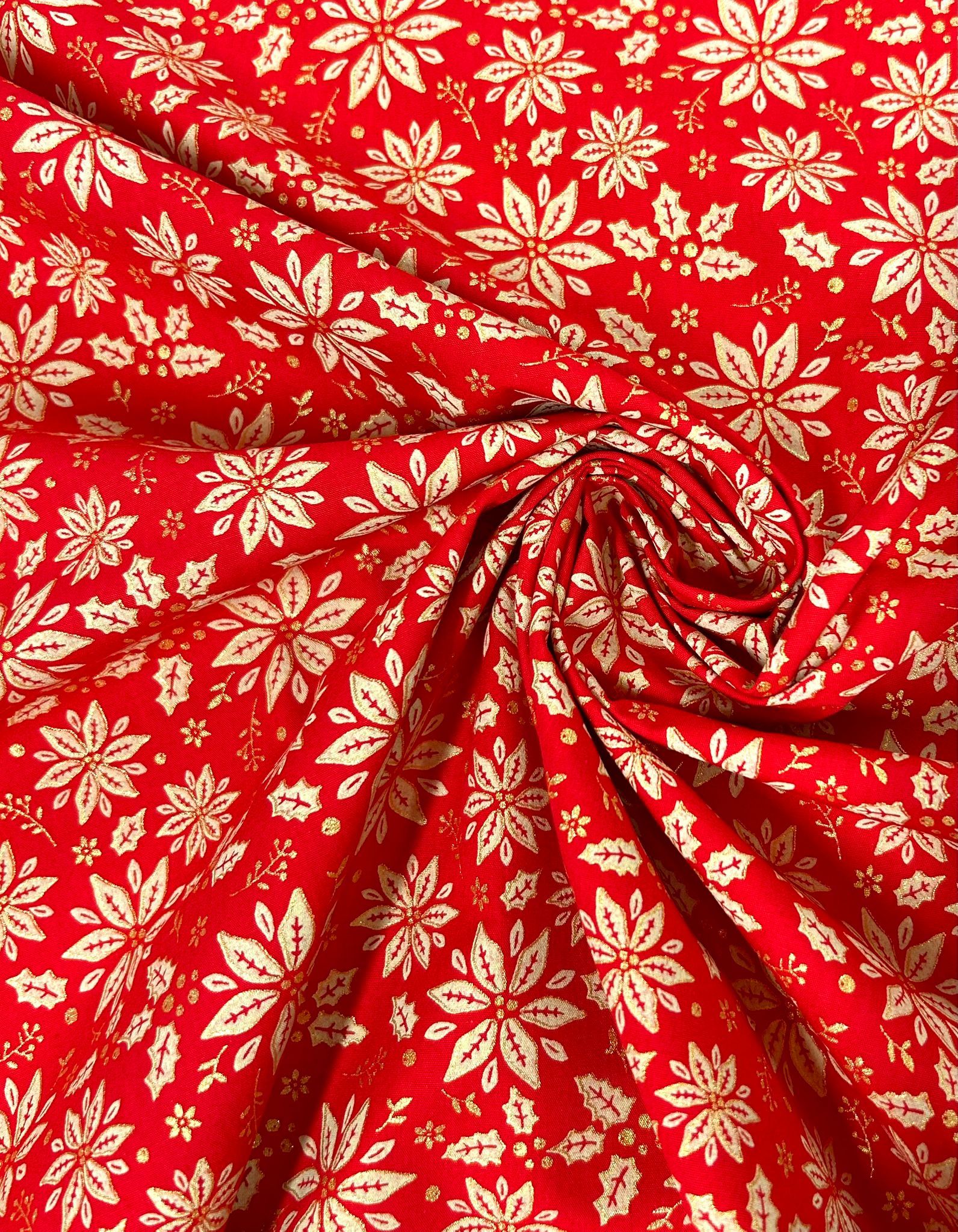 Algodón Navidad Alegría Rojo