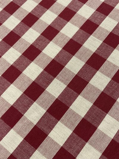Algodón Creta vichy grande burdeos