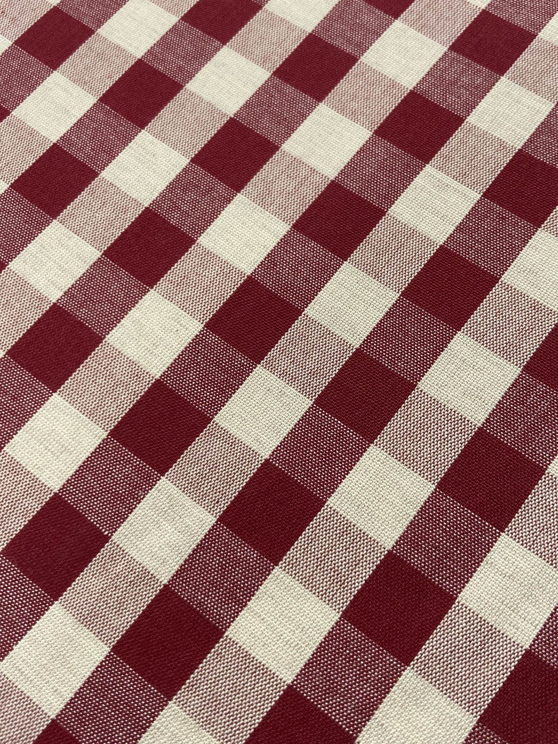 Algodón Creta vichy grande burdeos