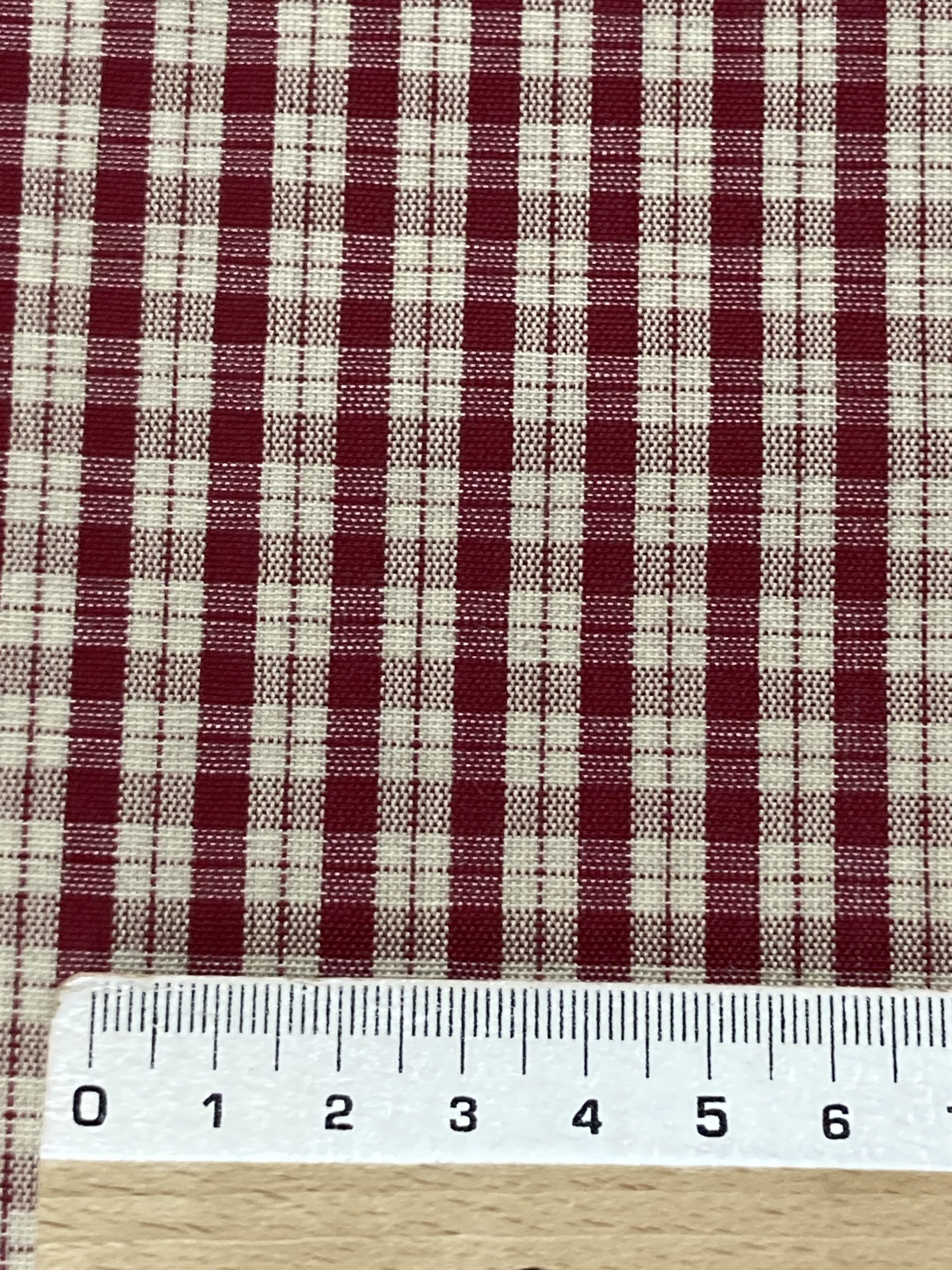 Algodón Creta cuadros burdeos