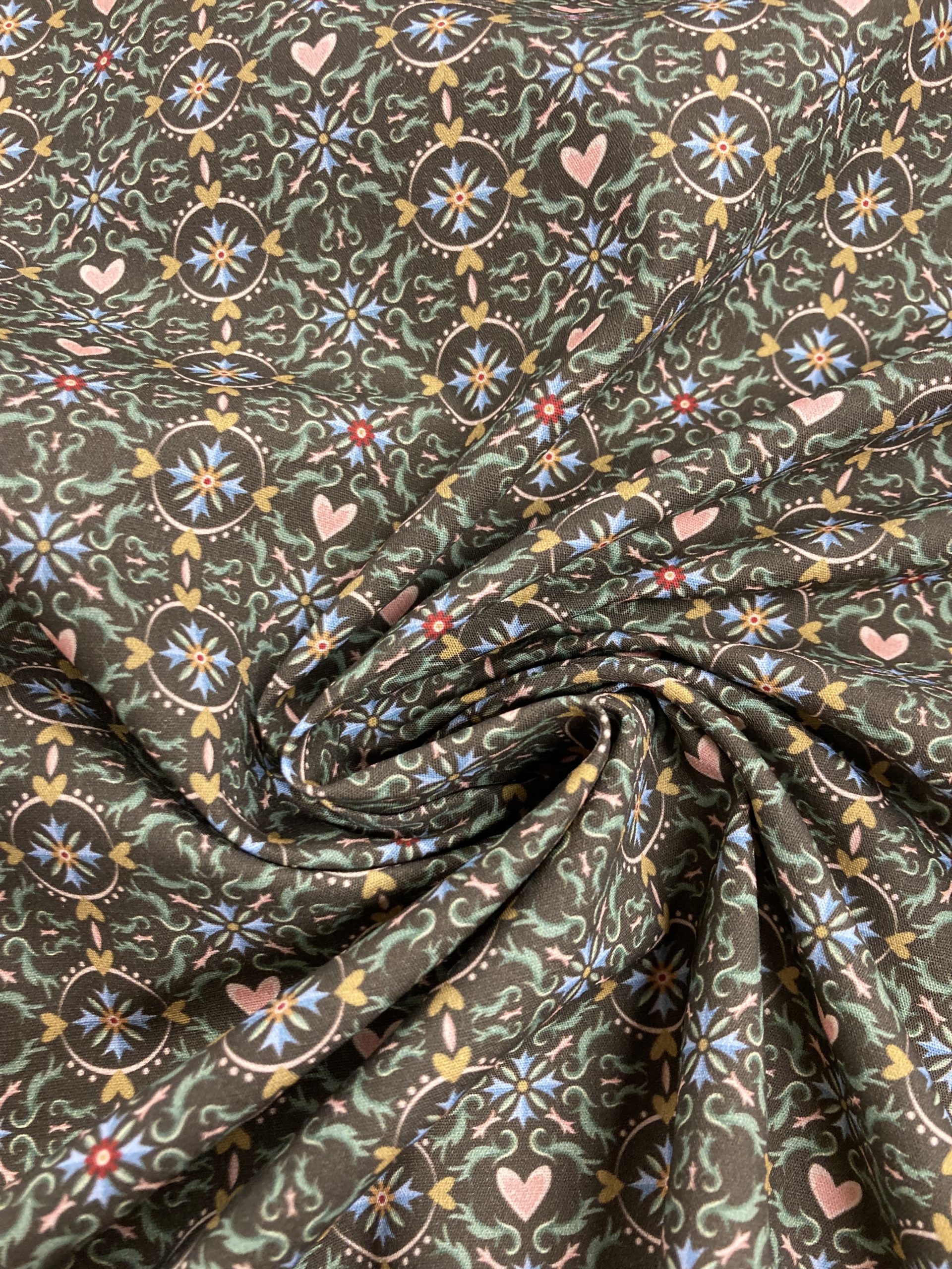 Algodón Geometric Corazones