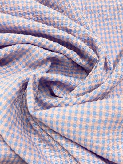 vichy seersucker ligero azul/maquillaje mini