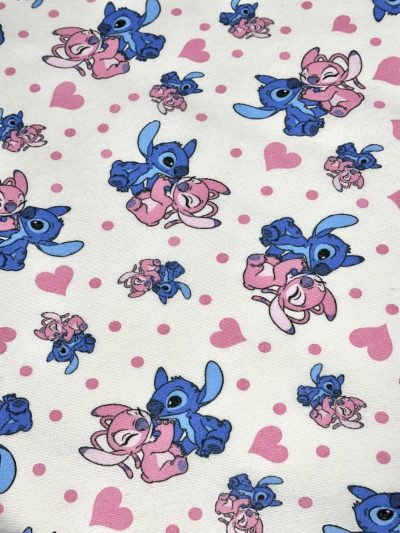 Loneta lilo y stich rosa