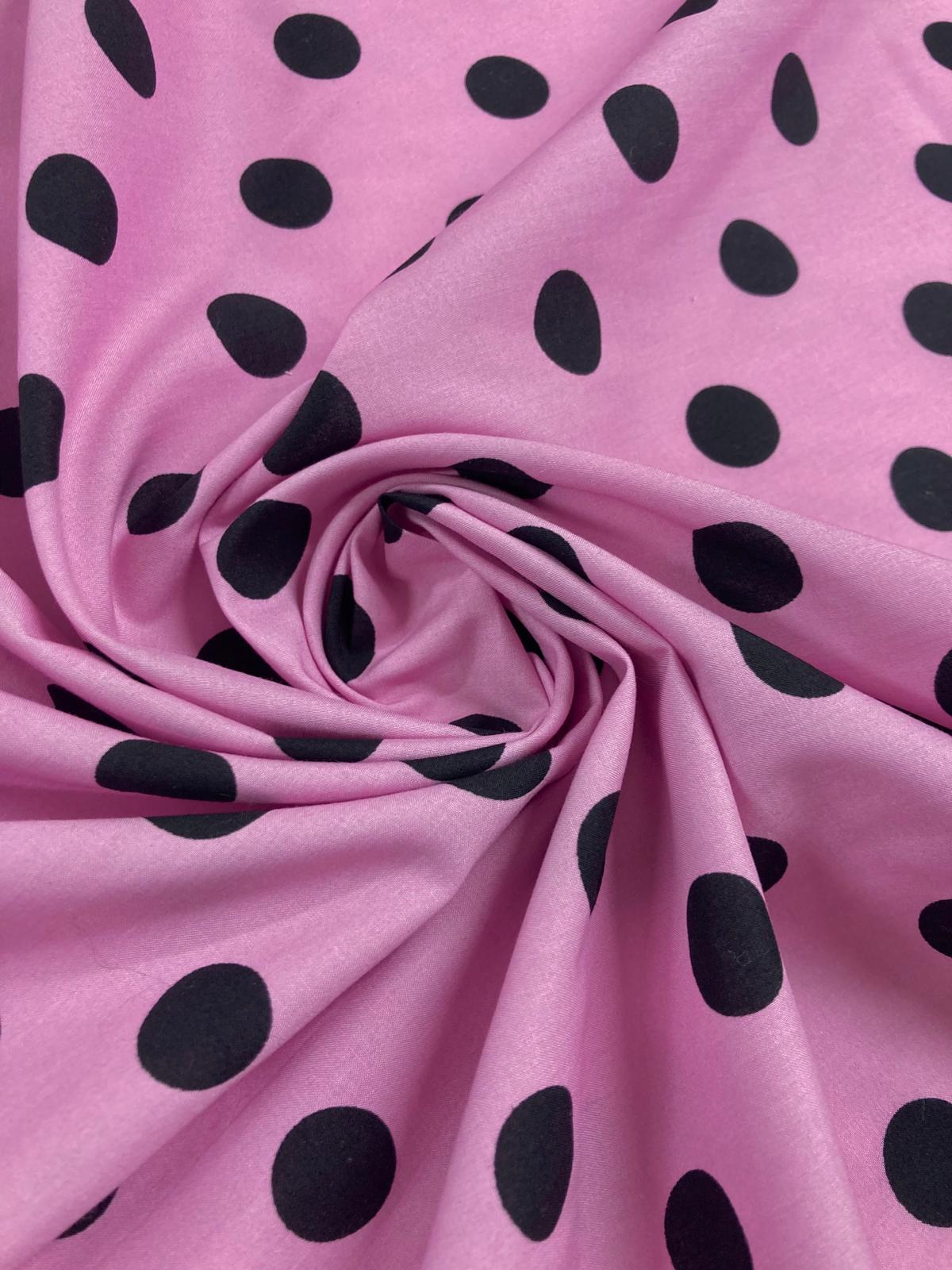 Algodón lunar negro f.rosa