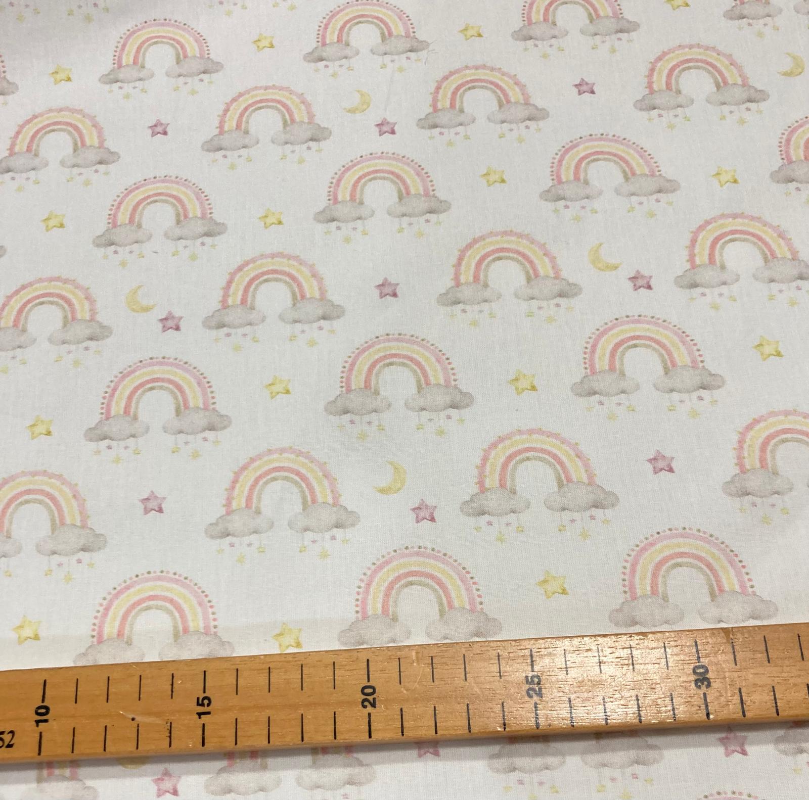 Algodón Reborn arcoiris rosa