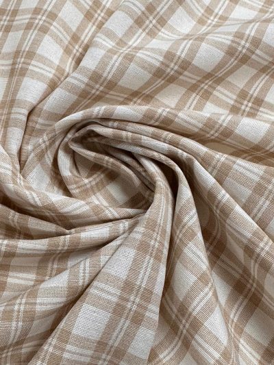 Loneta cuadro escoces camel