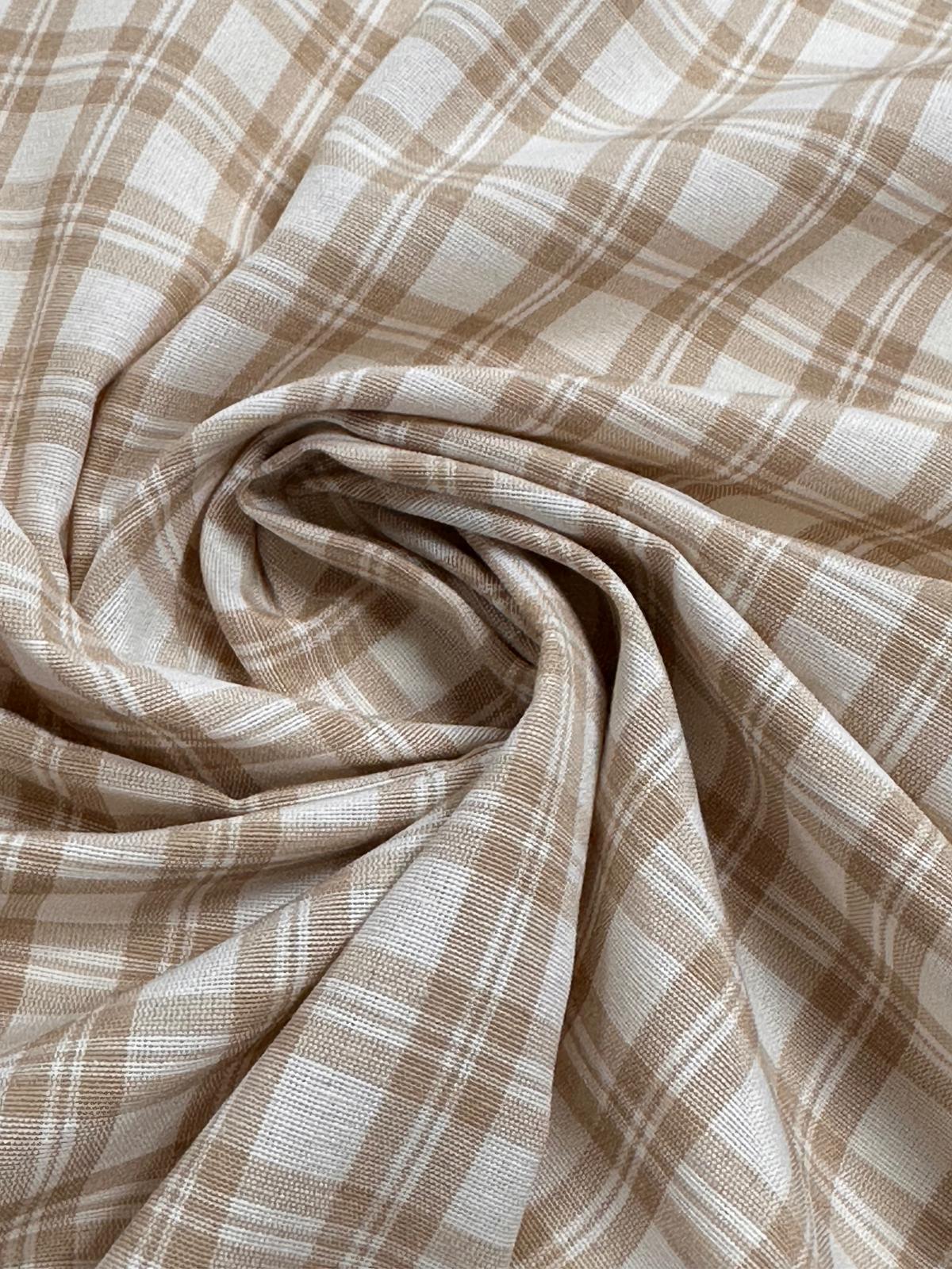 Loneta cuadro escoces camel