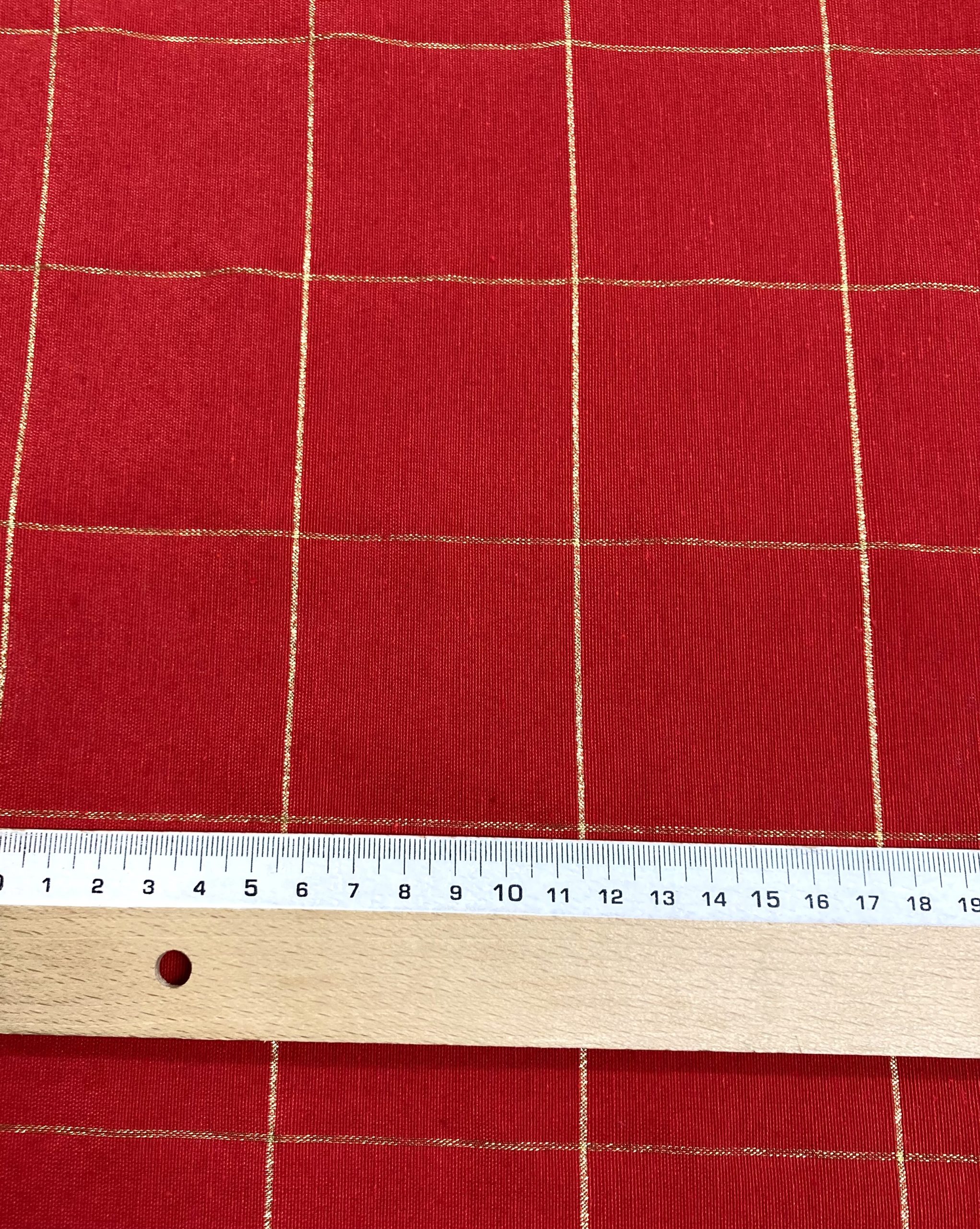 Loneta cuadros lurex oro 3.20