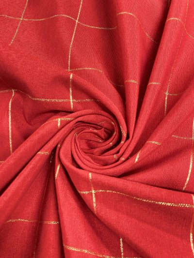 Loneta cuadros lurex oro 3.20