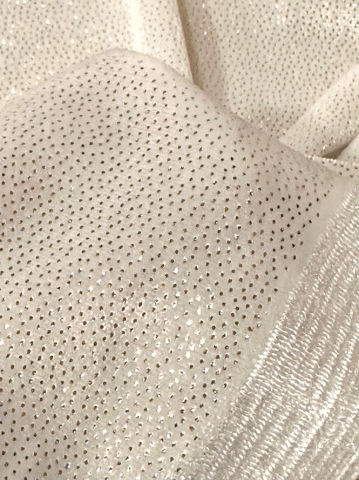 Terciopelo elástico Fiesta blanco