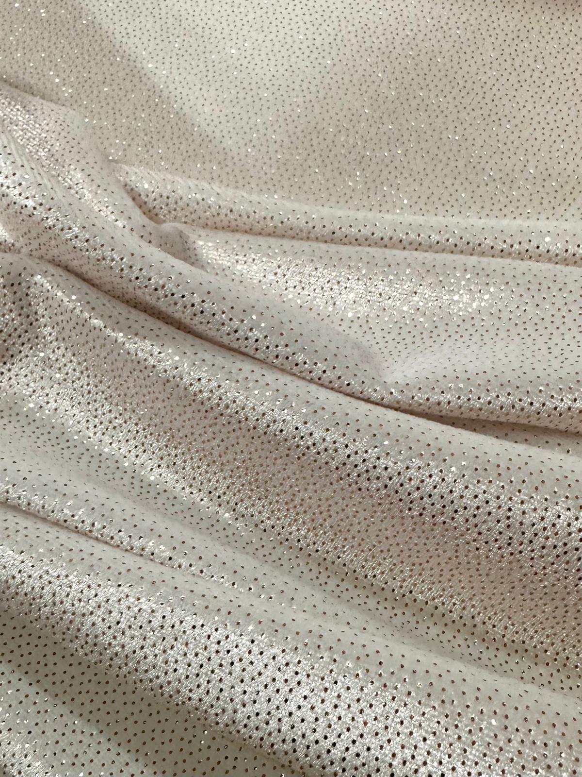 Terciopelo elástico Fiesta blanco