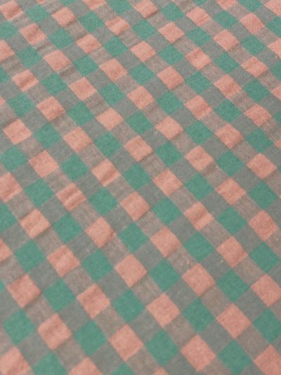 Vichy seersucker ligero verde/maquillaje