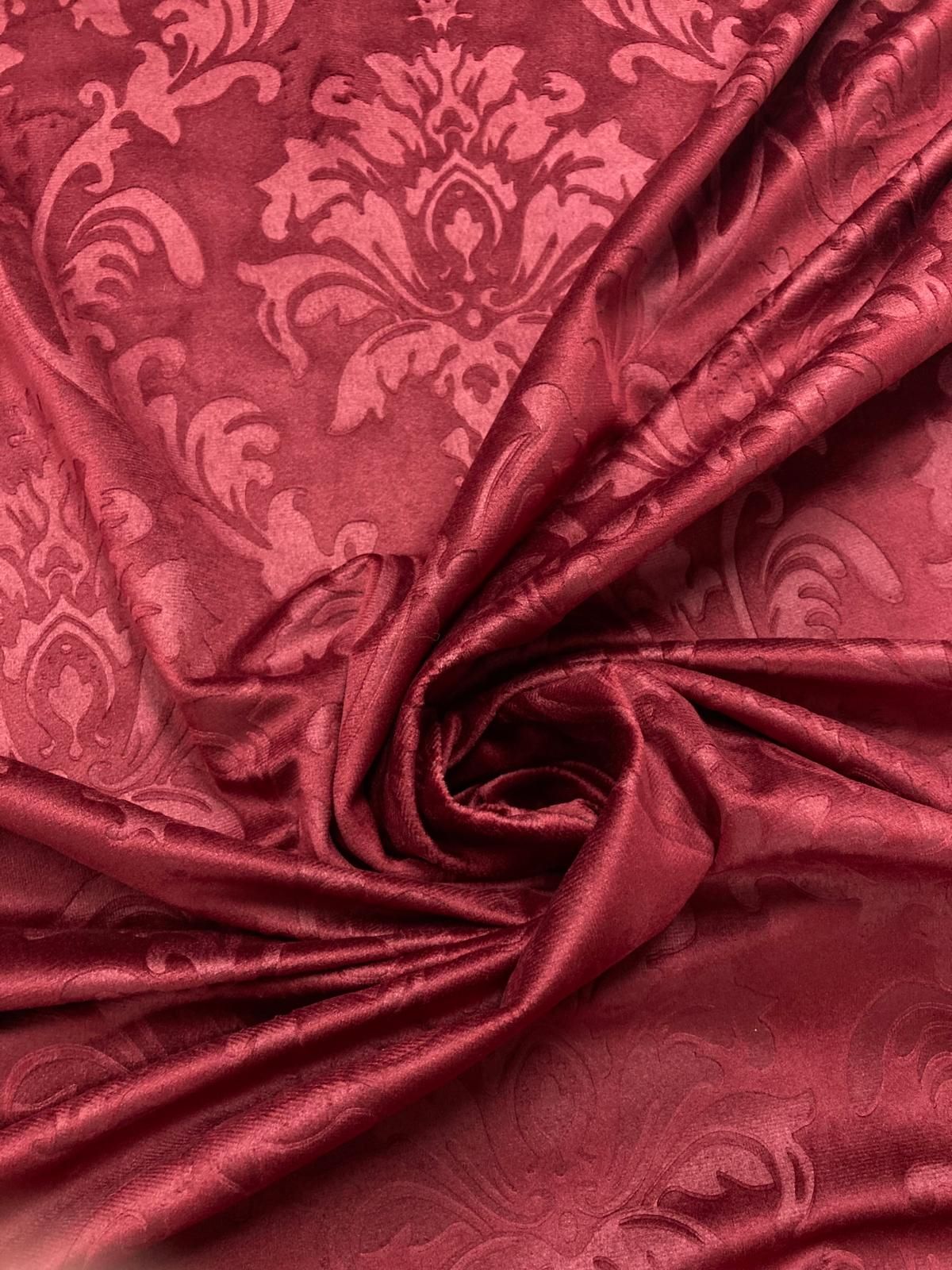 Terciopelo gofrado granate