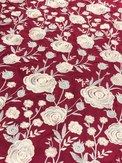 Viscosa Bordada Alhambra rojo