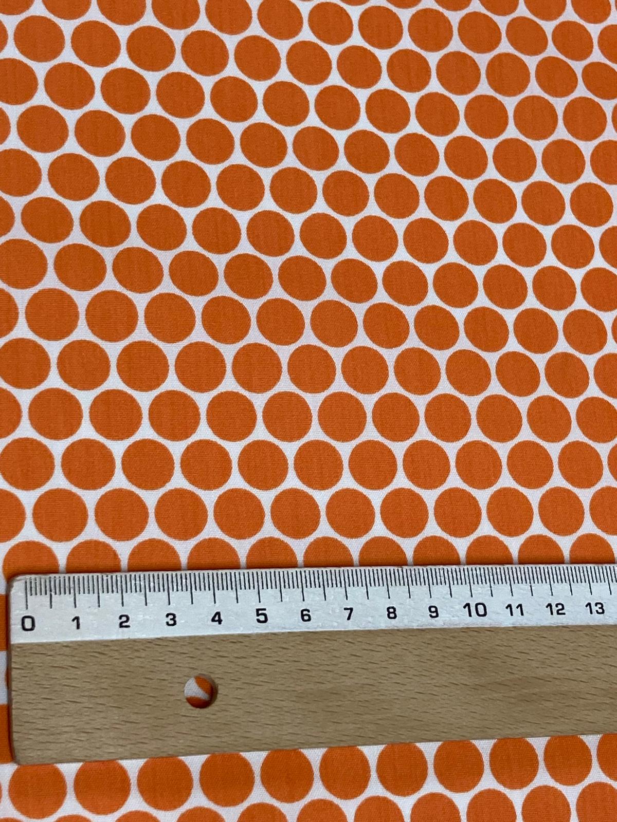 Popelín Flamenca lunar naranja