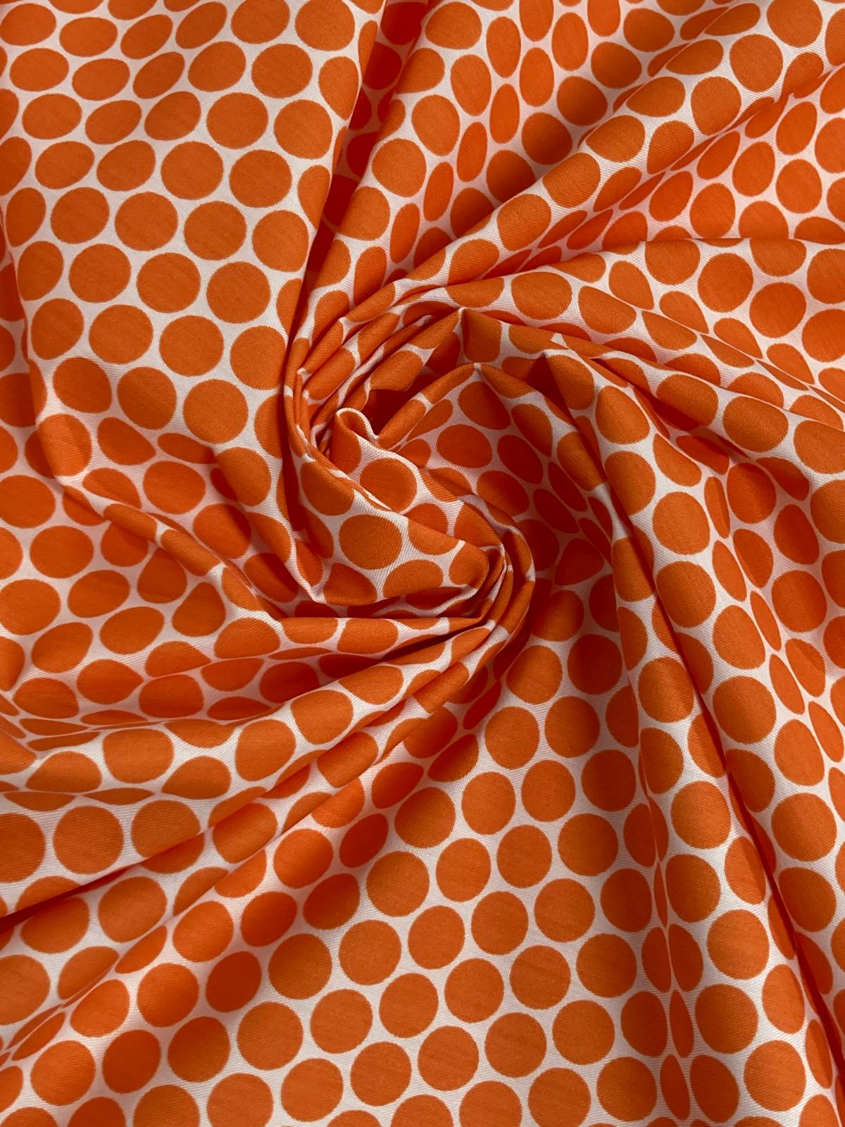 Popelín Flamenca lunar naranja