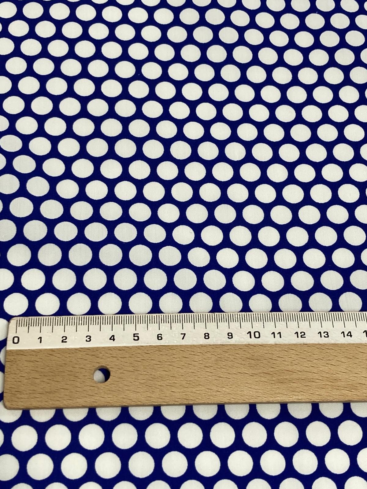 Popelín Flamenca lunar blanco