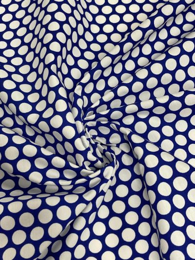 Popelín Flamenca lunar blanco 