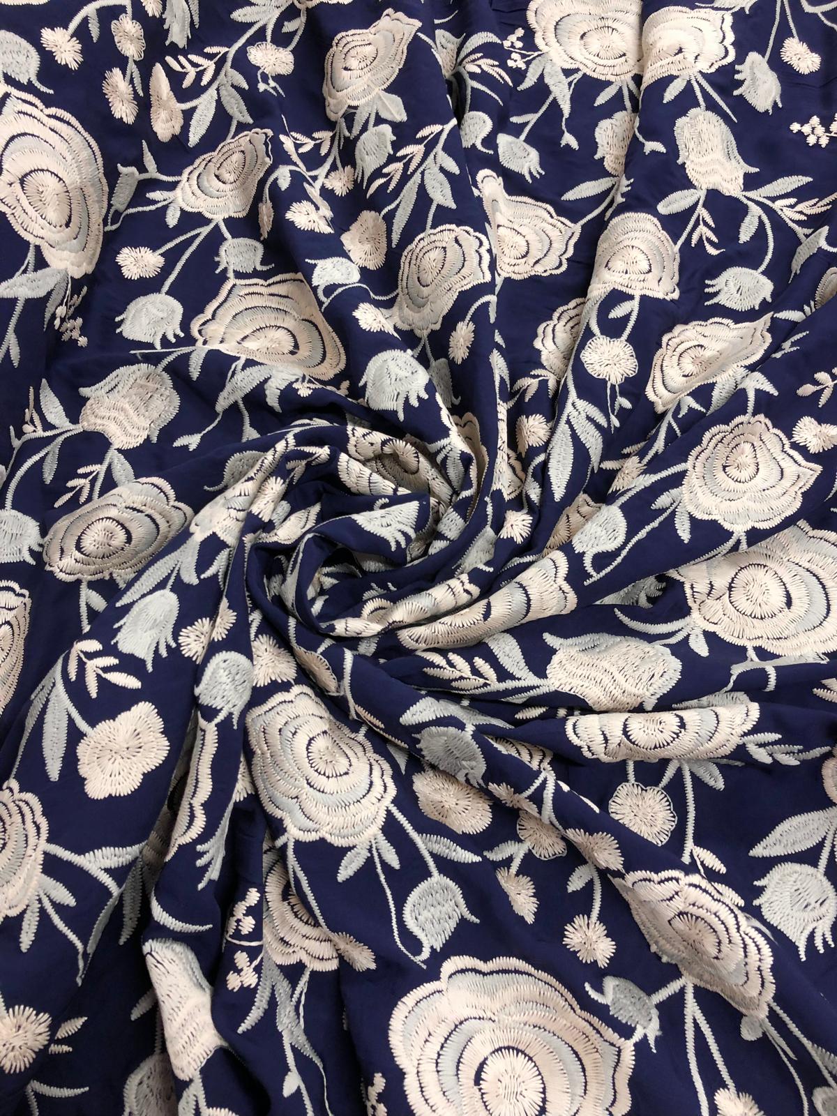 Viscosa Bordada Alhambra azul - Imagen 2