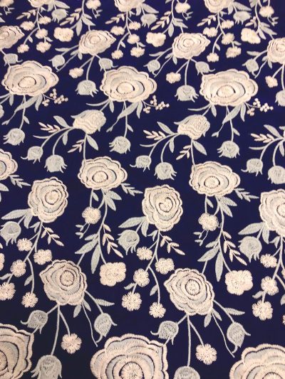 Viscosa Bordada Alhambra azul