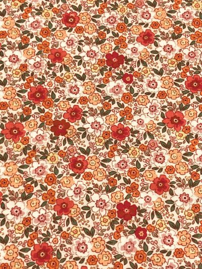 Algodón flores Aramis naranja