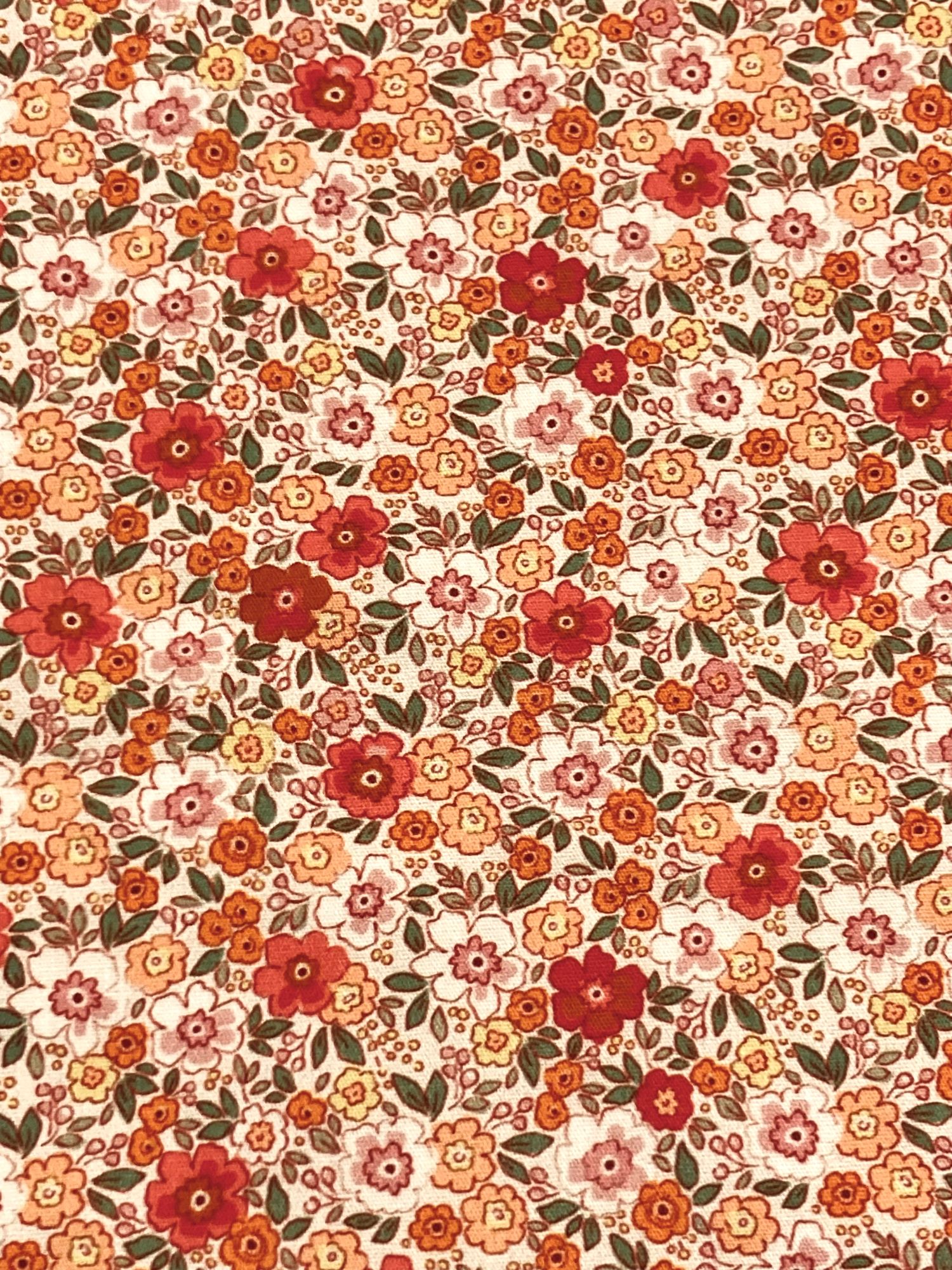 Algodón flores Aramis naranja