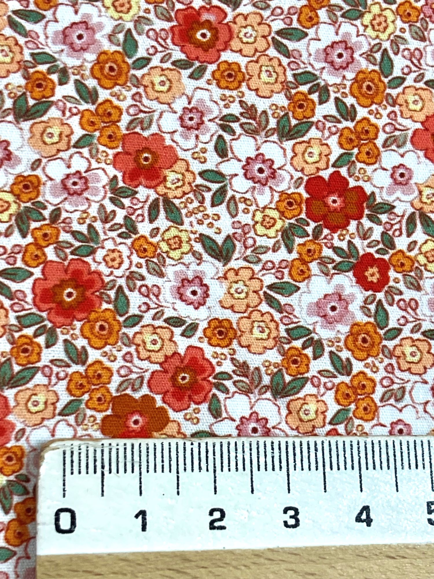 Algodón flores Aramis naranja