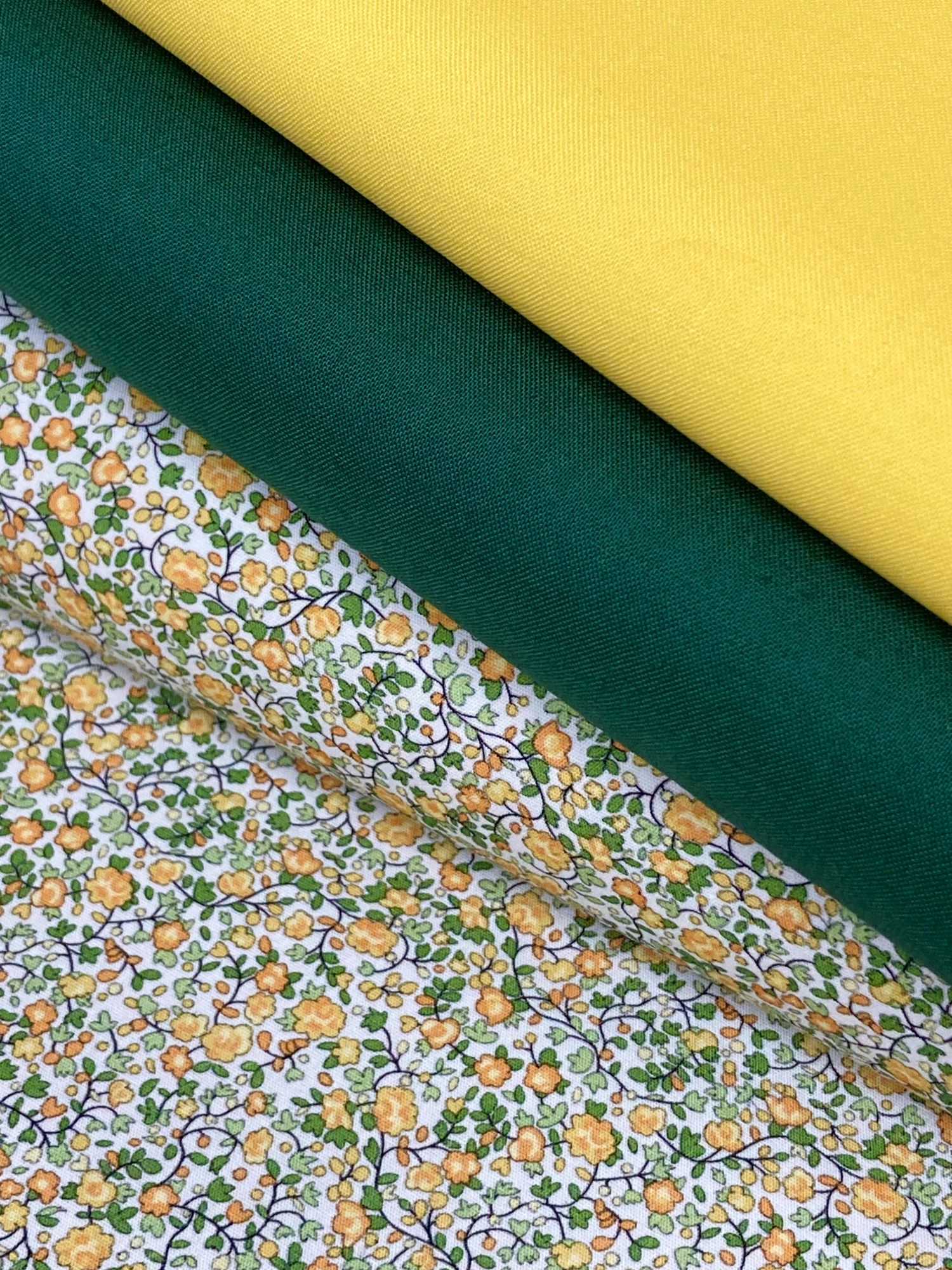 Algodon flores Fleur amarillo