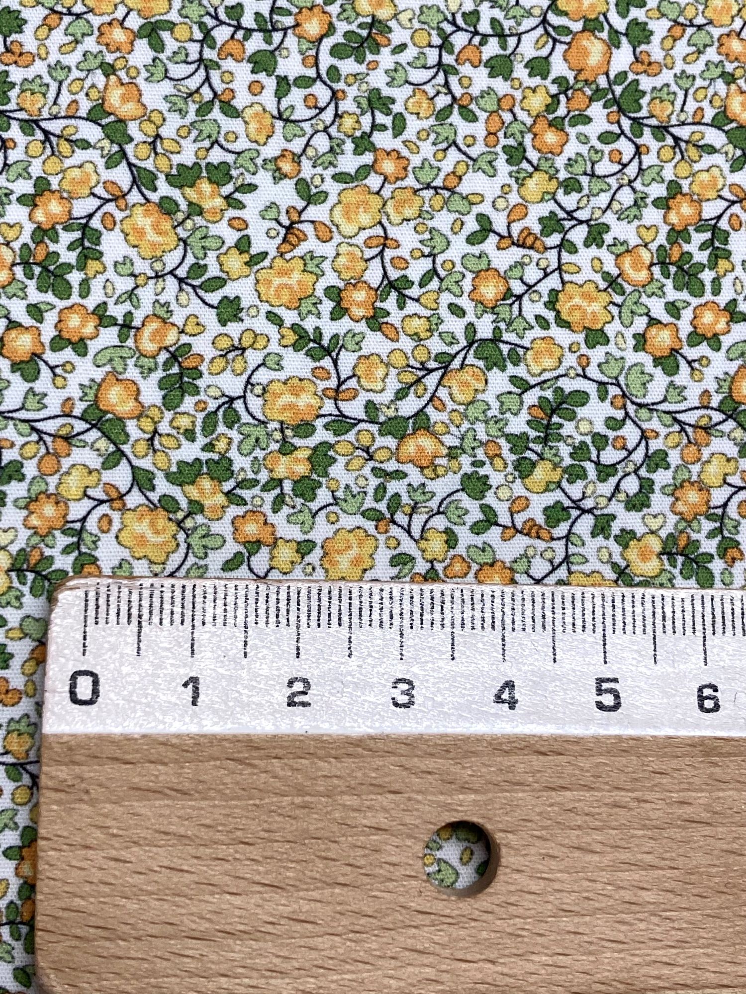 Algodon flores Fleur amarillo