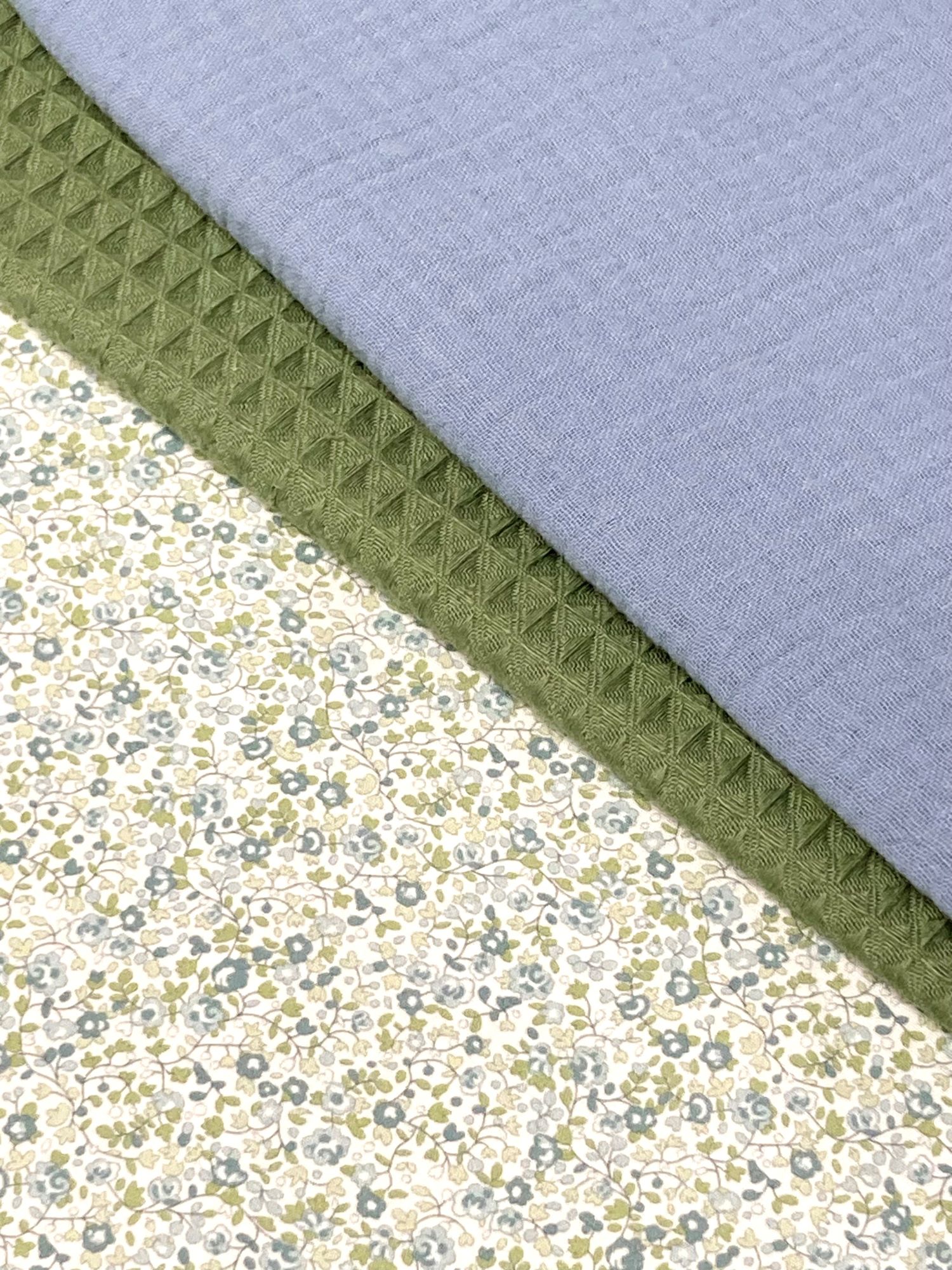 Algodon flores Fleur celeste