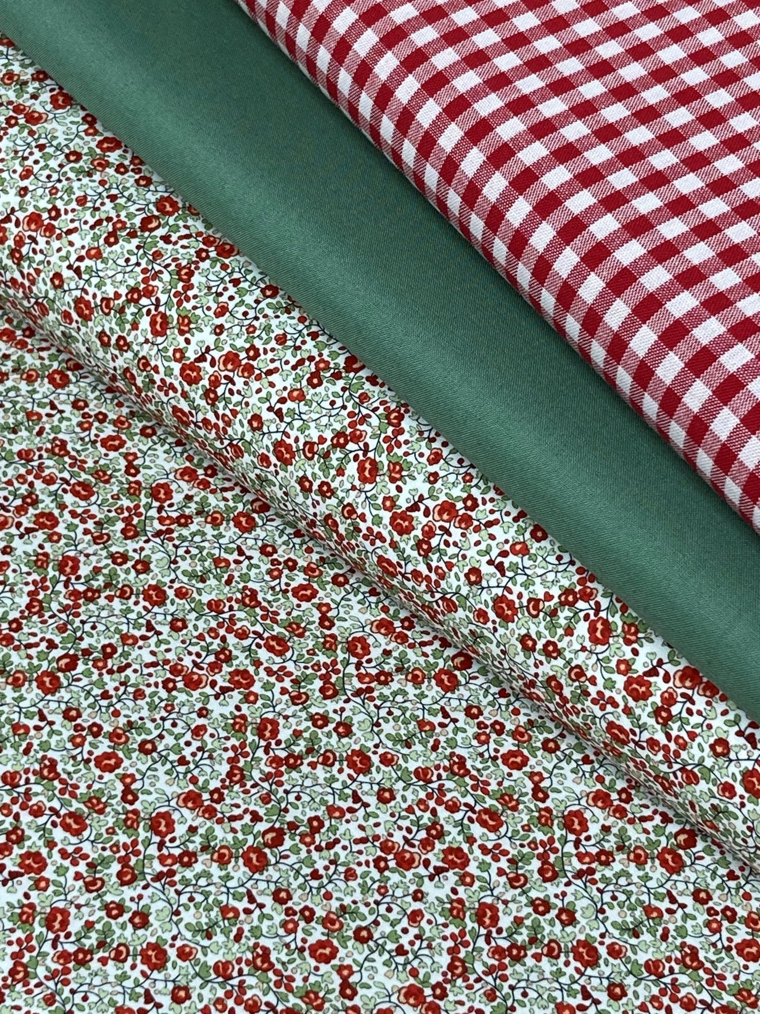 Algodon flores Fleur rojo