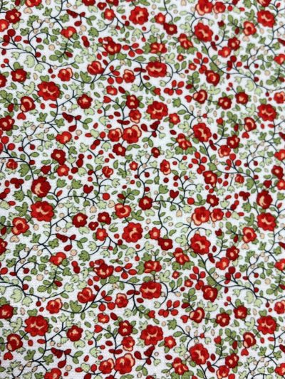 Algodon flores Fleur rojo