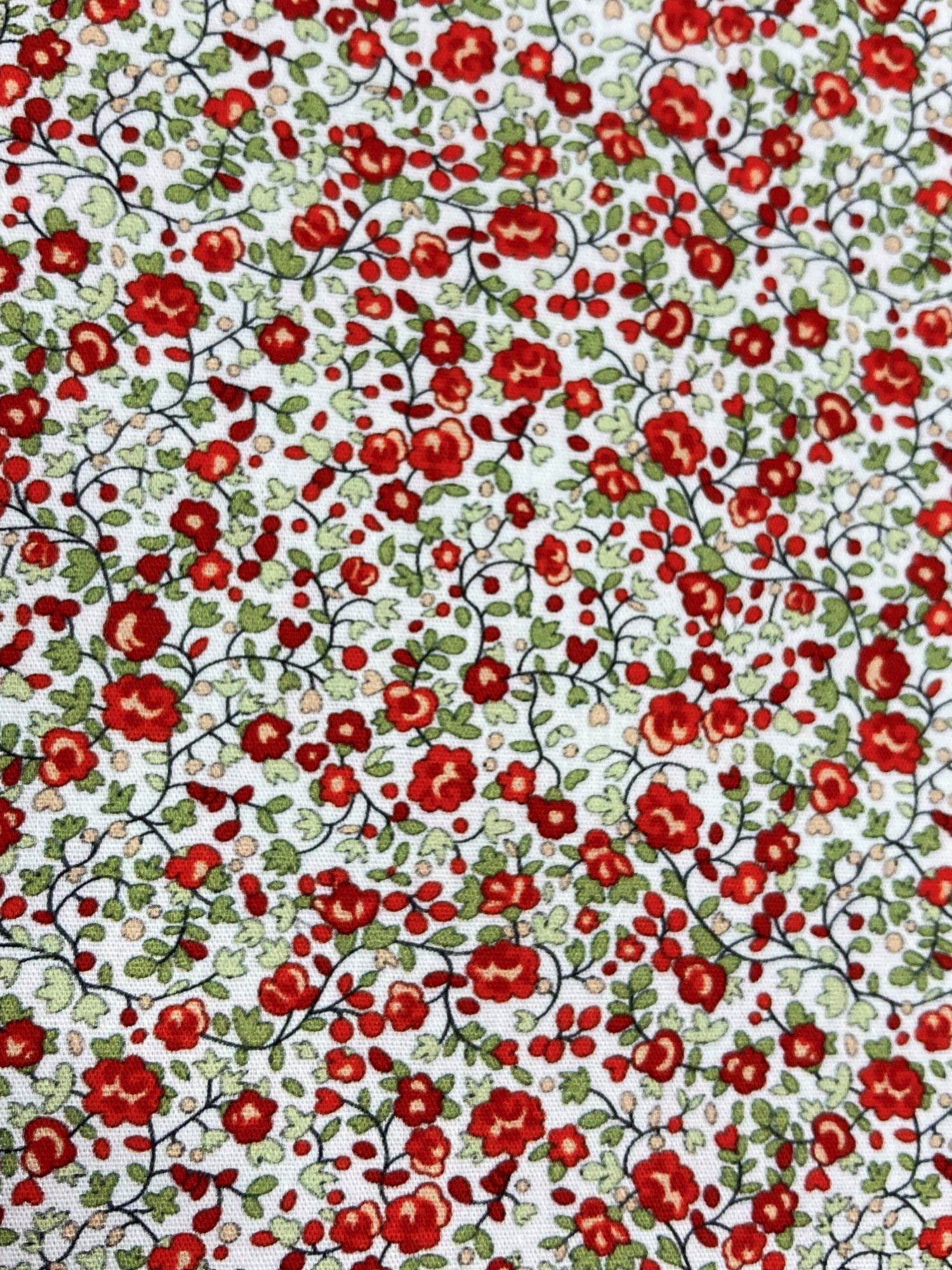 Algodon flores Fleur rojo