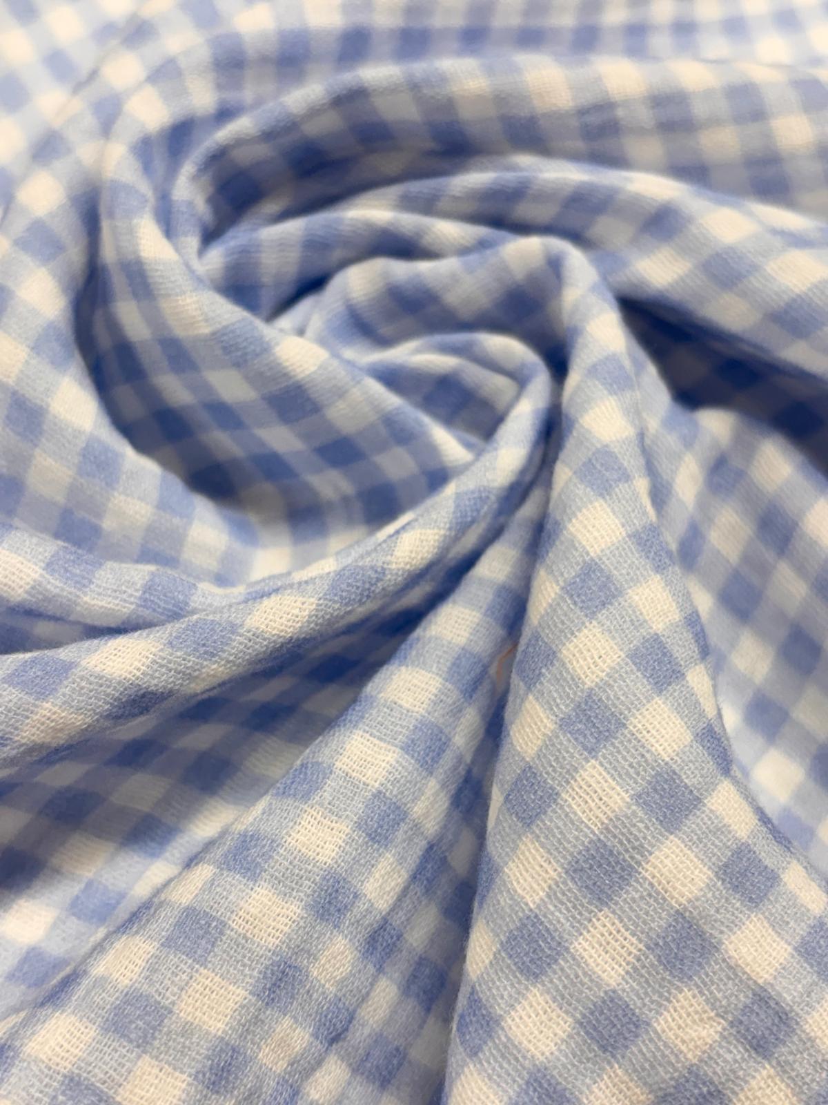 Doble gasa Katy cuadros celeste