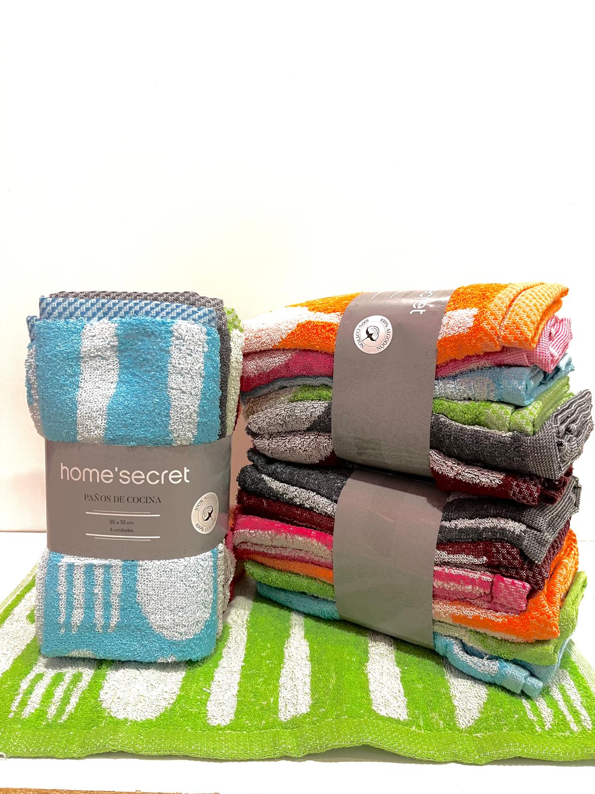 Paño de cocina rizo 100% algodón Pack de 6